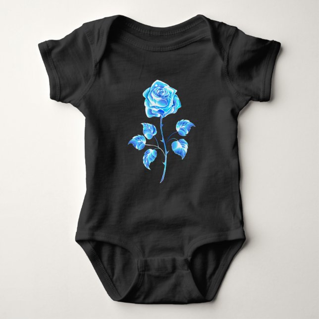 Body Para Bebê Gravação de Rosa Azul (Frente)
