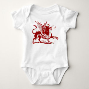 Body Para Bebê Grave de Dragão - Vermelho Rubi
