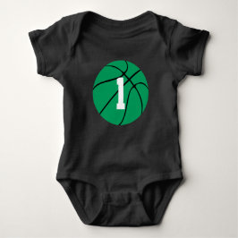 Body Para Bebê Green Basbol Custom Jersey Number Bebê