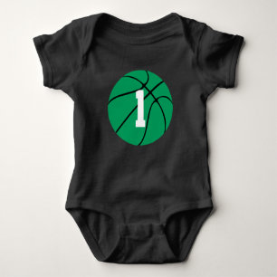 Body Para Bebê Green Basbol Custom Jersey Number Bebê