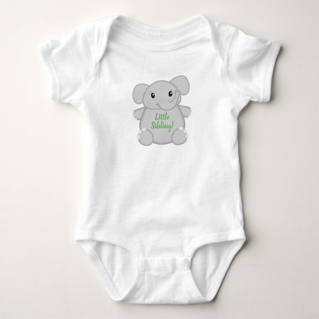 Body Para Bebê Green Elephant Baby Shower (Frente)