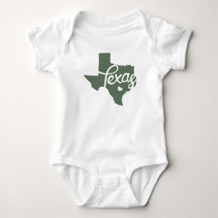 Body Para Bebê Green Texas Heart