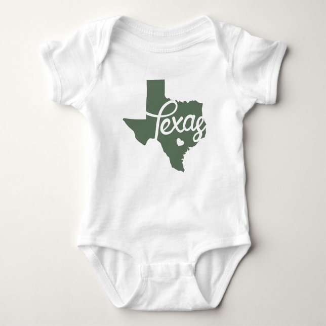 Body Para Bebê Green Texas Heart (Frente)