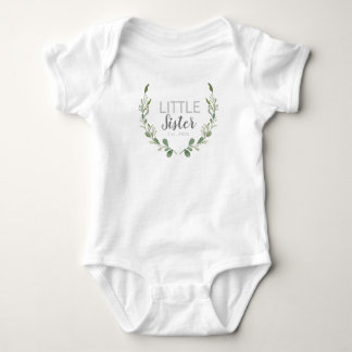Body Para Bebê Greenery Watercolor Wreath | Pequena Irmã