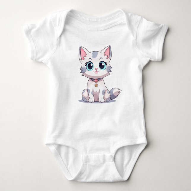 Body Para Bebê Grey Cat (Frente)