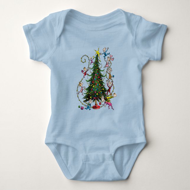 Body Para Bebê Grinch Clássico | Árvore de Natal (Frente)