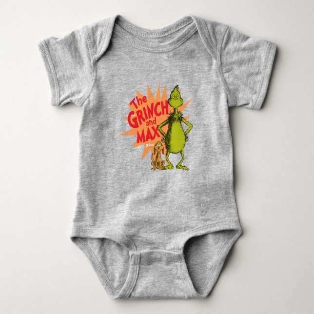 Body Para Bebê Grinch | Grinch & Max Starburst (Frente)
