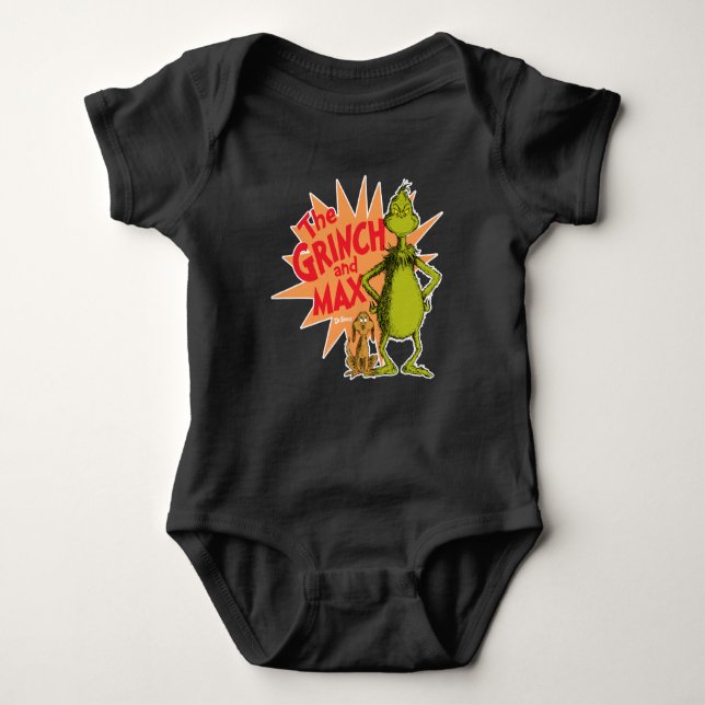 Body Para Bebê Grinch | Grinch & Max Starburst (Frente)