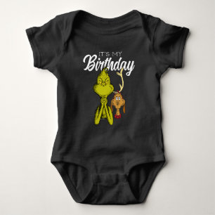 Body Para Bebê Grinch Quadro Negro É Meu Aniversário