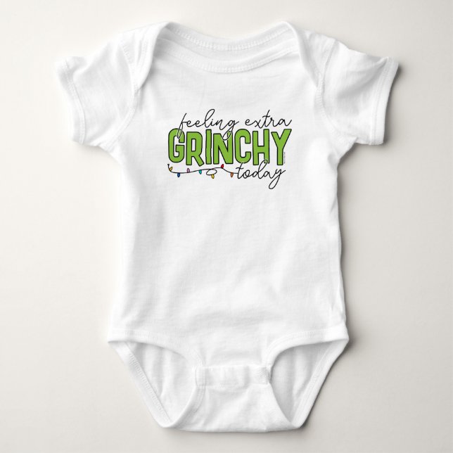 Body Para Bebê Grinch | Sentindo-me Extra Grinchy Hoje 4 (Frente)