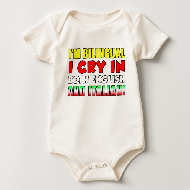 Body Para Bebê Grito bilíngüe no italiano (Frente)
