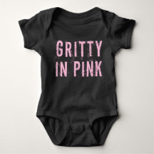 Gritty In Pink - Bebê Jersey Bodycase (Preto)