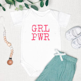 Body Para Bebê GRL PWR (poderfeminino) - Rosa Quente Fofo