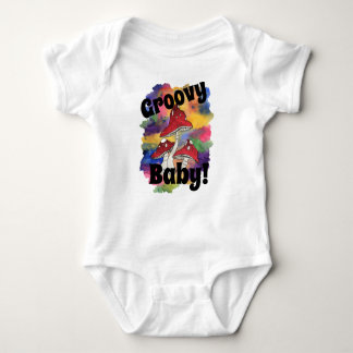 Body Para Bebê Groovy Baby! Bebê de tintura psíquica