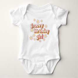 Body Para Bebê Groovy Birthday Girl Bebê Bodyfit | Retro Daisy B