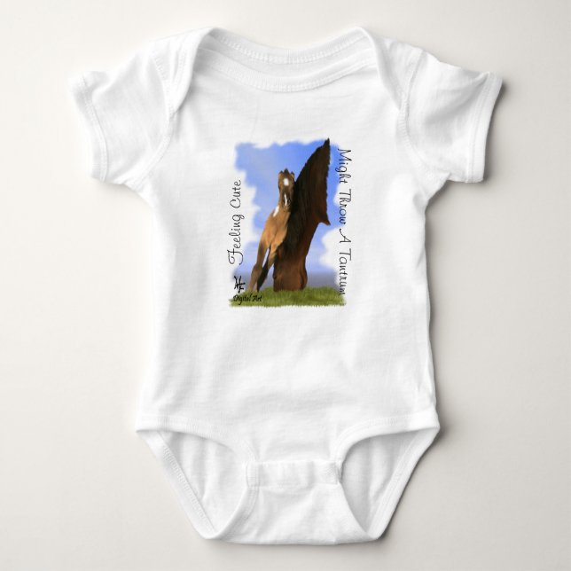 Body Para Bebê Grulla Paint Foal com Atitude Onsie (Frente)