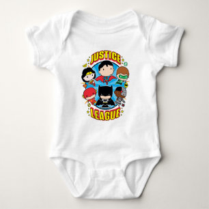 Body Para Bebê Grupo da Liga da Justiça Chibi