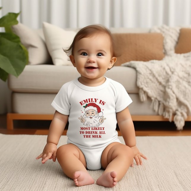 Body Para Bebê Grupo De Natal Mais Provável Para Papais noeis Eng (Criador carregado)