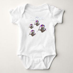 Body Para Bebê Guarda-chuvas-Criança-de-peixe-boi-branco