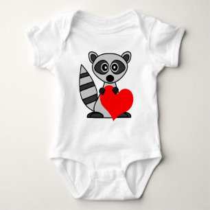Body Para Bebê Guaxinim bonito dos desenhos animados que guardara