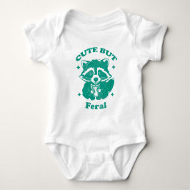 Body Para Bebê Guaxinim Engraçado Feroz e Fofo em Aquarela