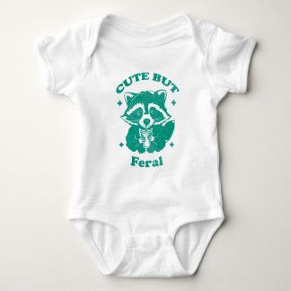 Body Para Bebê Guaxinim Engraçado Feroz e Fofo em Aquarela