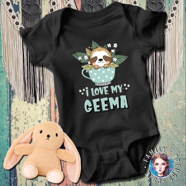 Body Para Bebê Guaxinim Eu Amo Minha Gemma (Criador carregado)