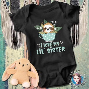 Body Para Bebê Guaxinim Fofo Eu Amo Minha Irmãzinha