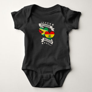 Body Para Bebê Guiana Bolívia Coração Boliviana Flagres Guyana Bo