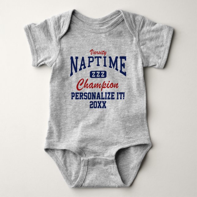 Body Para Bebê Guião Athletic Naptime T-Shirt (Frente)