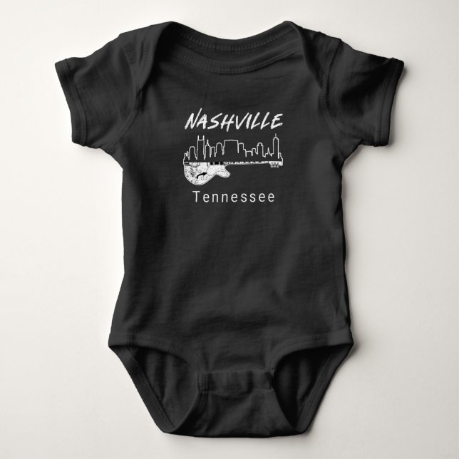 Body Para Bebê Guitar Country Music Souvenir Gift Nashville (Frente)