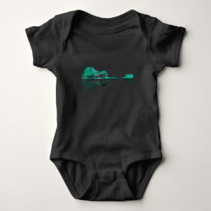 Body Para Bebê Guitar Lake Shadow Landscape Music Amor Guitarrist