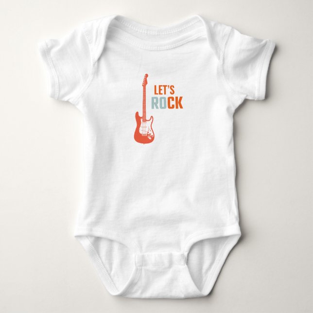 Body Para Bebê Guitar Rock and Roll Music Rockstar Primeiro Anive (Frente)