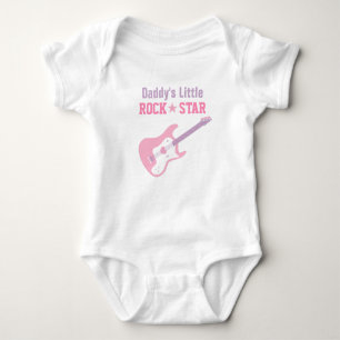 Body Para Bebê Guitarra Rosa De Pai Rock Star Para Meninas