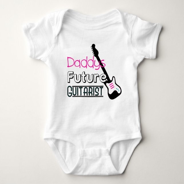 Body Para Bebê Guitarrista do futuro de Daddys (Frente)