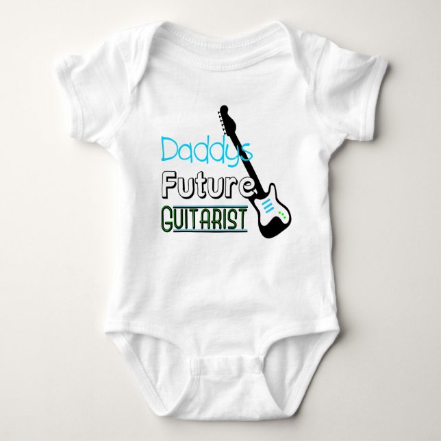 Body Para Bebê Guitarrista do futuro de Daddys (Frente)