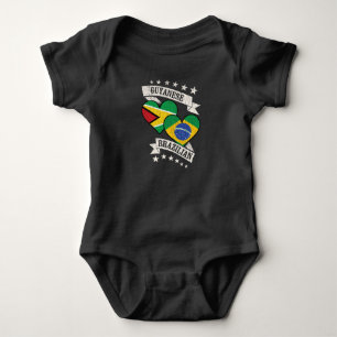 Body Para Bebê Guyana Brasil: Coração Brasileira Flagres