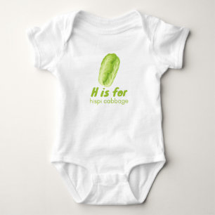 Body Para Bebê H é para HISPPI CABBAGE Green Veggie Alphabet