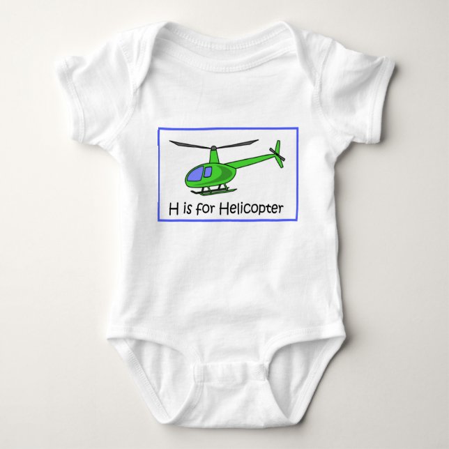 Body Para Bebê H é para o helicóptero (Frente)