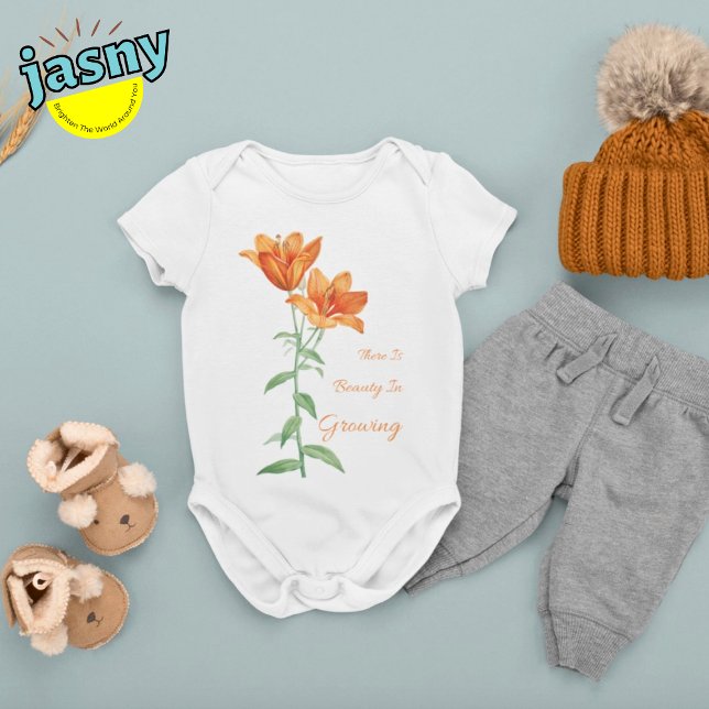 Body Para Bebê Há Beleza No Cultivo De Bebê Floral (Criador carregado)
