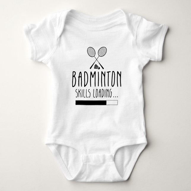 Body Para Bebê Habilidades de Badminton - Esporte com Raquete (Frente)