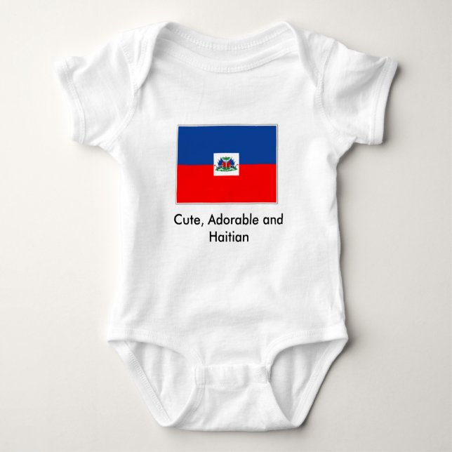 Body Para Bebê haiti-bandeira, bonito, adorável e haitiano (Frente)