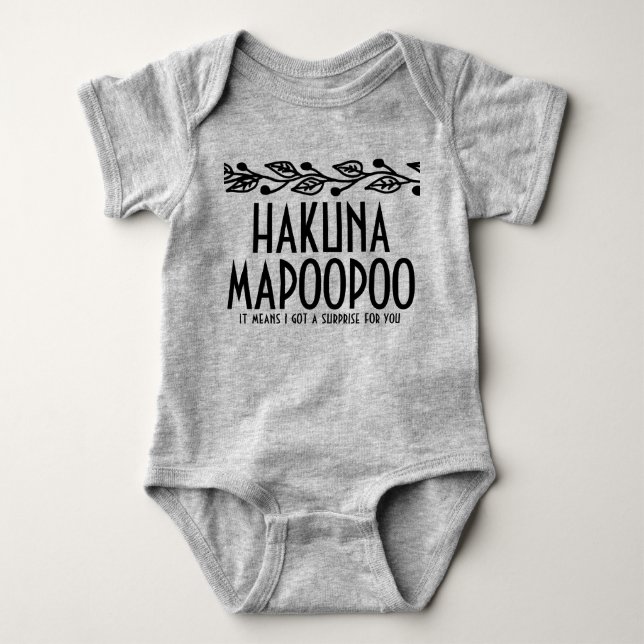 Body Para Bebê Hakuna Mapoopoo Roupa de Bebê (Frente)
