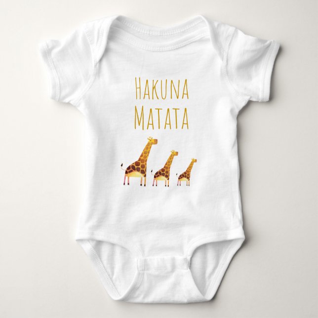 Body Para Bebê Hakuna Matata Cute Girafas (Frente)