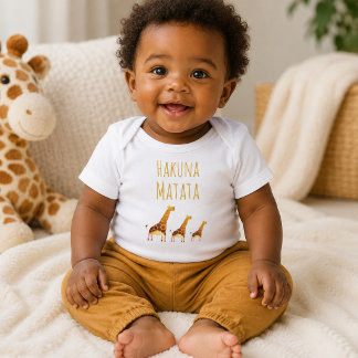 Body Para Bebê Hakuna Matata Girafas Fofas