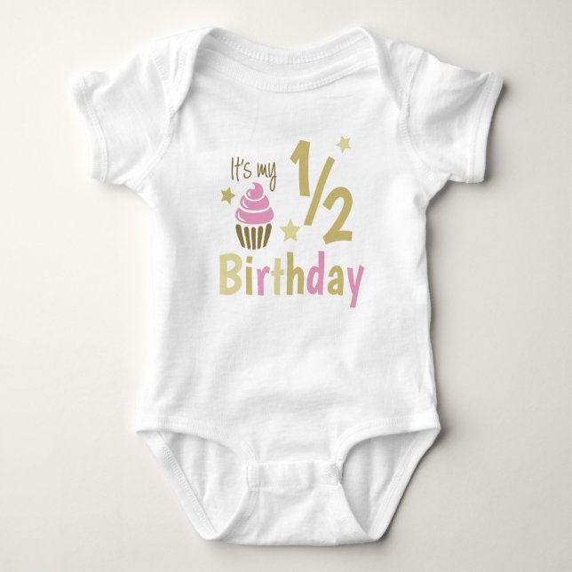 Body Para Bebê Half Birthday Girl (Frente)