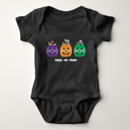 Body Para Bebê Halloween Jack O Lantern Candy Pail