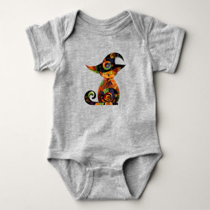 Body Para Bebê Halloween/místico/gato/queda