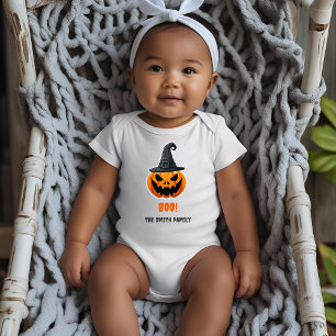 Body Para Bebê Halloween Pumpkin "BOO!" - Nome Personalizado