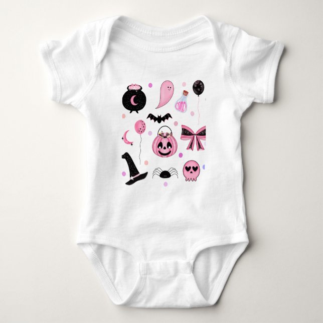 Body Para Bebê Halloween Rosa (Frente)